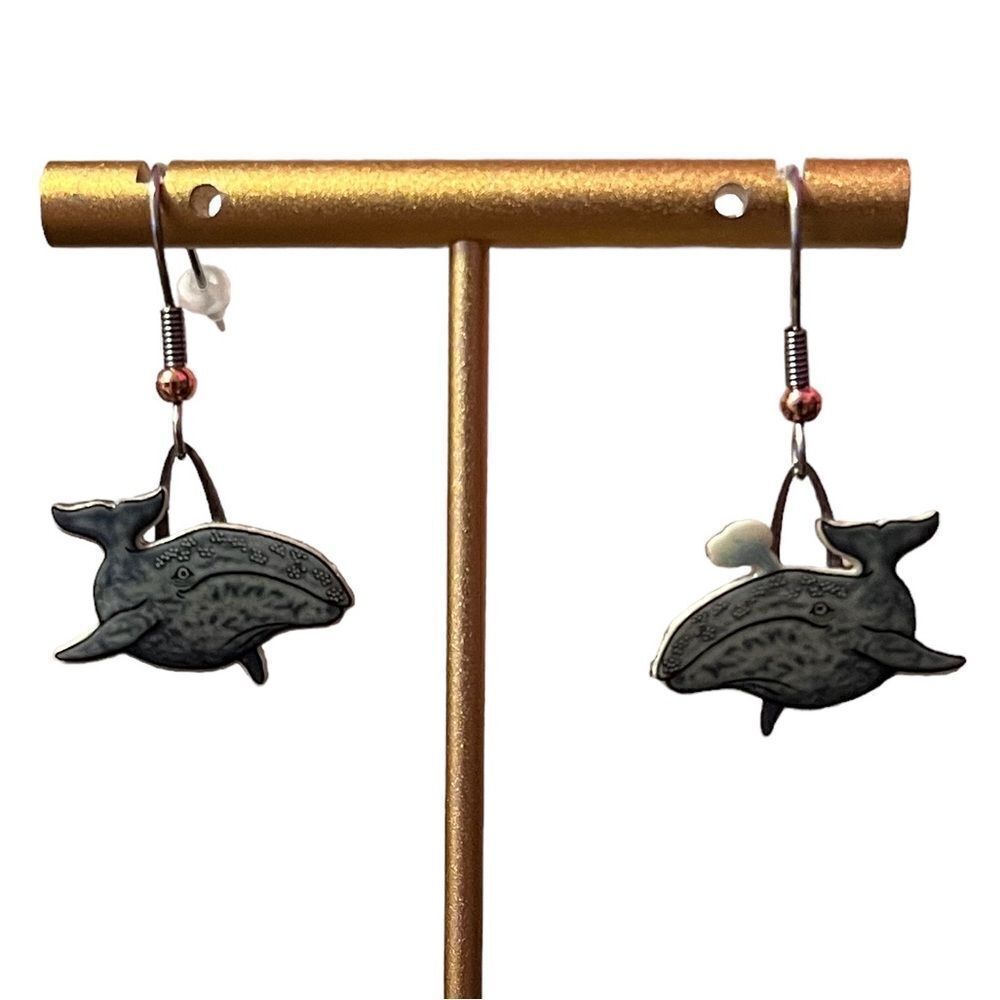 Dangling Whale Earrings